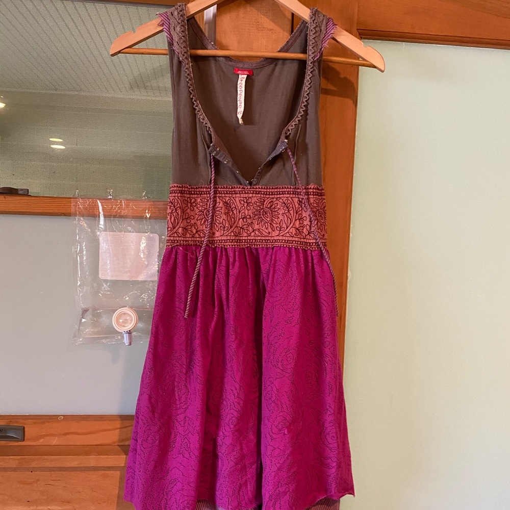 Free People Printed Lace Dress